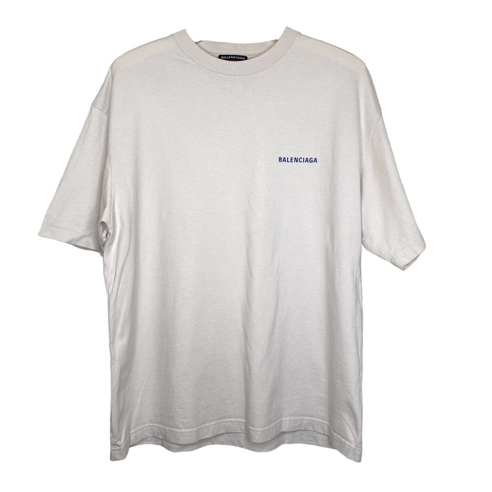 Authentic Balenciaga Back T Shirt Cream Size Medium - Picture 2 of 14